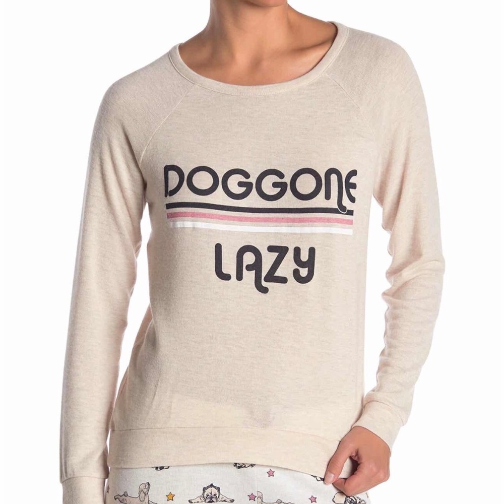 NWT PJ Salvage Dog Gone Lazy Long Sleeve Top Sz M
